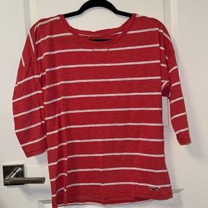 Hollister corral striped half sleeve tee shirt y2k vintage Hollister top